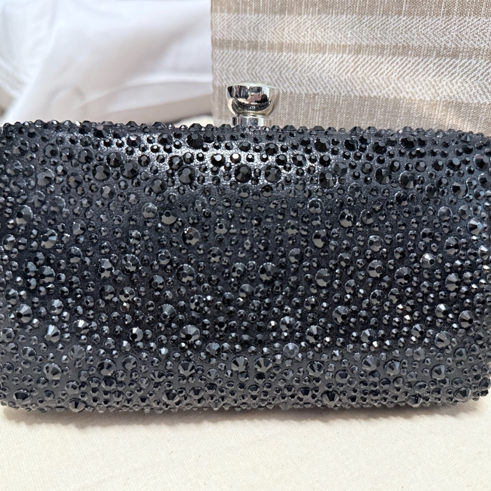 Glamorous Black Beaded Evening Clutch